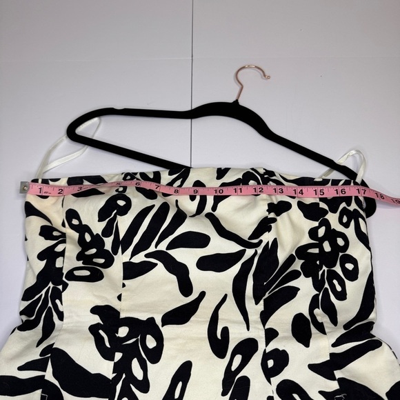 White House Black Market Strapless Dress Size 8 | Black & White Floral Print - Picture 8 of 11